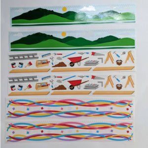Vintage 90's Mrs. Grossman's Stickers Design Lines, Tools, Landscape Confettii